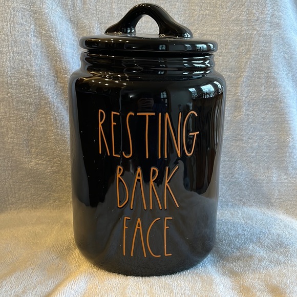 RAE DUNN | Black and Orange "Resting Bark Face" Canister - Picture 2 of 9
